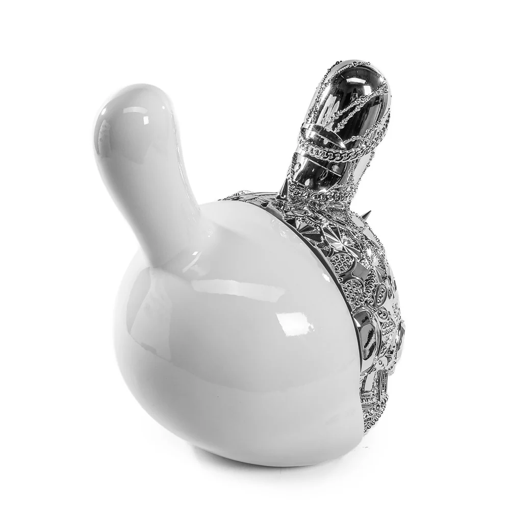 20th Anniversary Dunny Head 12" Art Figure - "Crown Jewels" by Tristan Eaton - White & Silver Edition (Limited Edition of 300) - Image 12