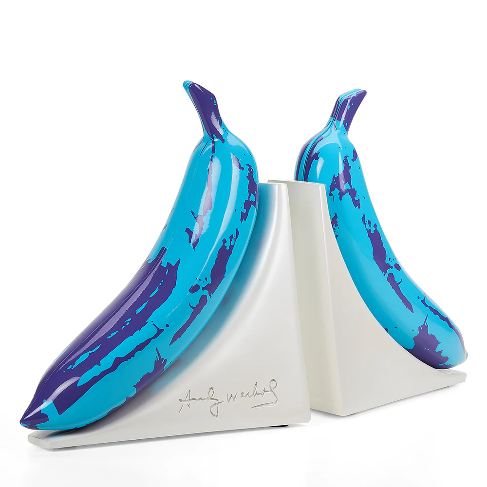 Andy Warhol 10” Lustre Gloss Resin Bookends - Blue Banana - SOLD OUT - Image 14