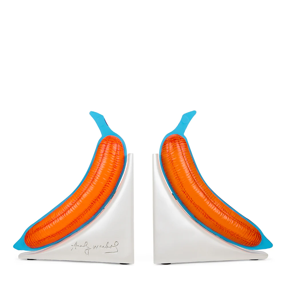 Andy Warhol 10” Lustre Gloss Resin Bookends - Blue Banana - SOLD OUT - Image 4