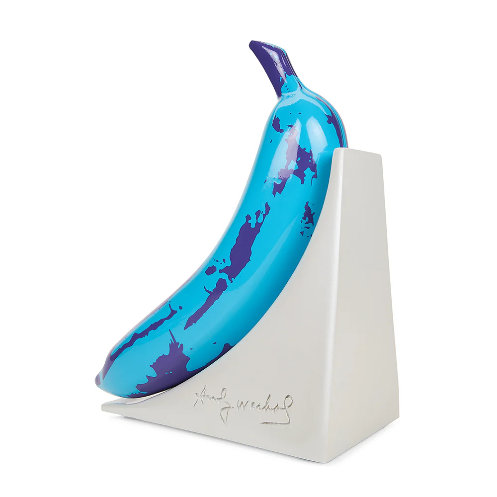 Andy Warhol 10” Lustre Gloss Resin Bookends - Blue Banana - SOLD OUT - Image 7