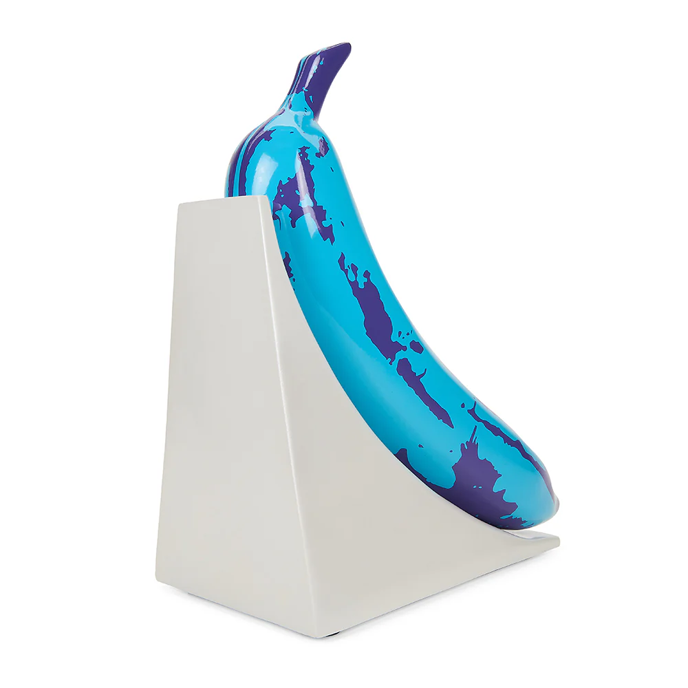 Andy Warhol 10” Lustre Gloss Resin Bookends - Blue Banana - SOLD OUT - Image 9