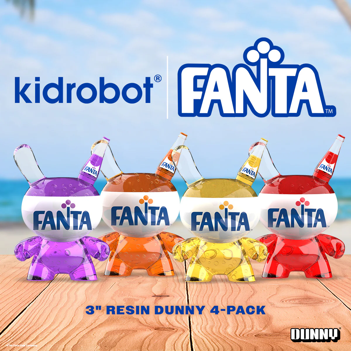 Kidrobot & Fanta® 3" Resin Dunny Art Figure 4-Pack - Image 3