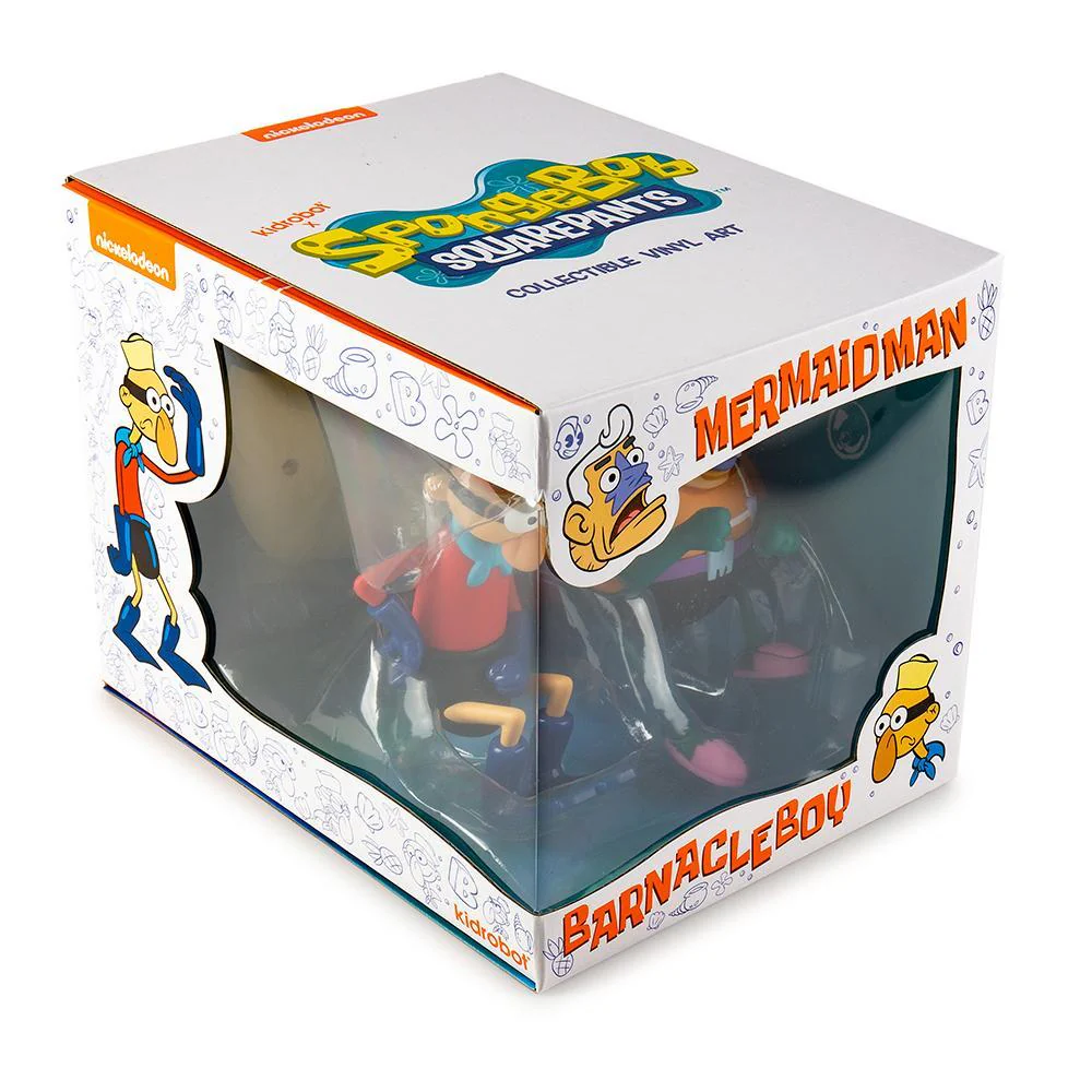 SpongeBob SquarePants Mermaid Man and Barnacle Boy Art Figure by Kidrobot - SOLD OUT - Image 9