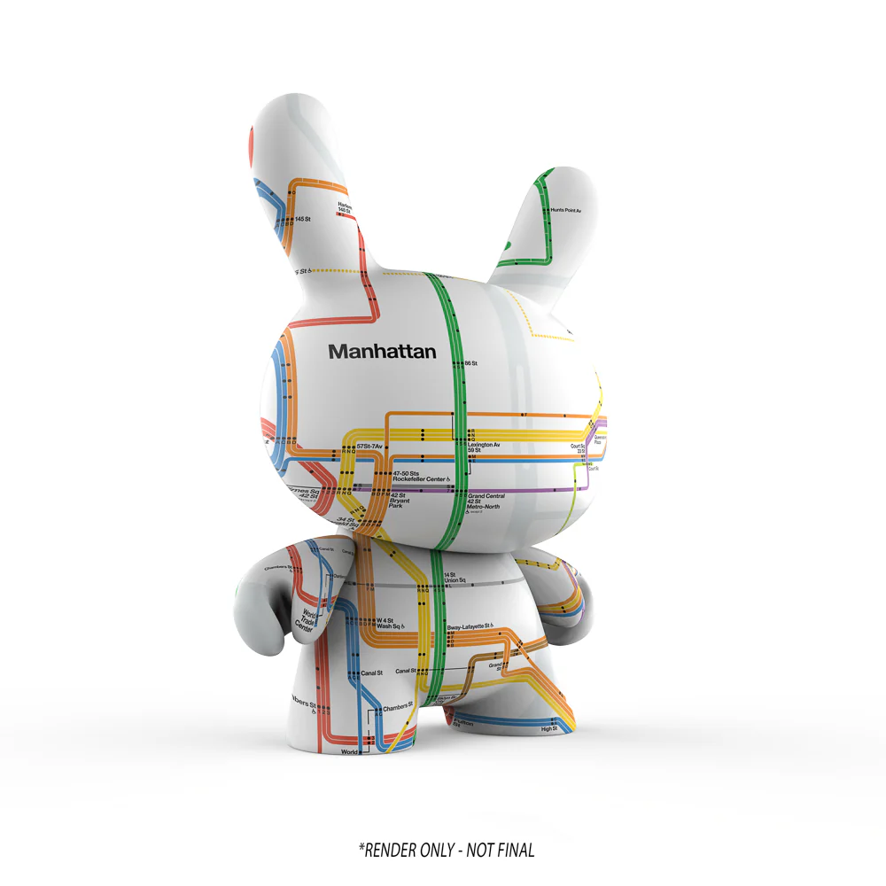 Metropolitan Transportation Authority x Kidrobot - MTA New York City Subway Map Dunny 8" Vinyl Art Figure (CONCEPT)) - Image 5