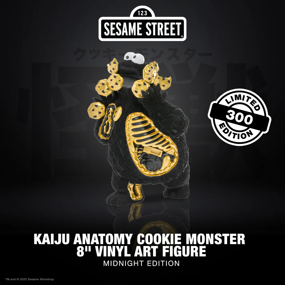 Sesame Street - Kaiju Anatomy Cookie Monster 8" Vinyl Art Figure - Midnight Edition - Kidrobot.com Exclusive (Limited Edition of 300)