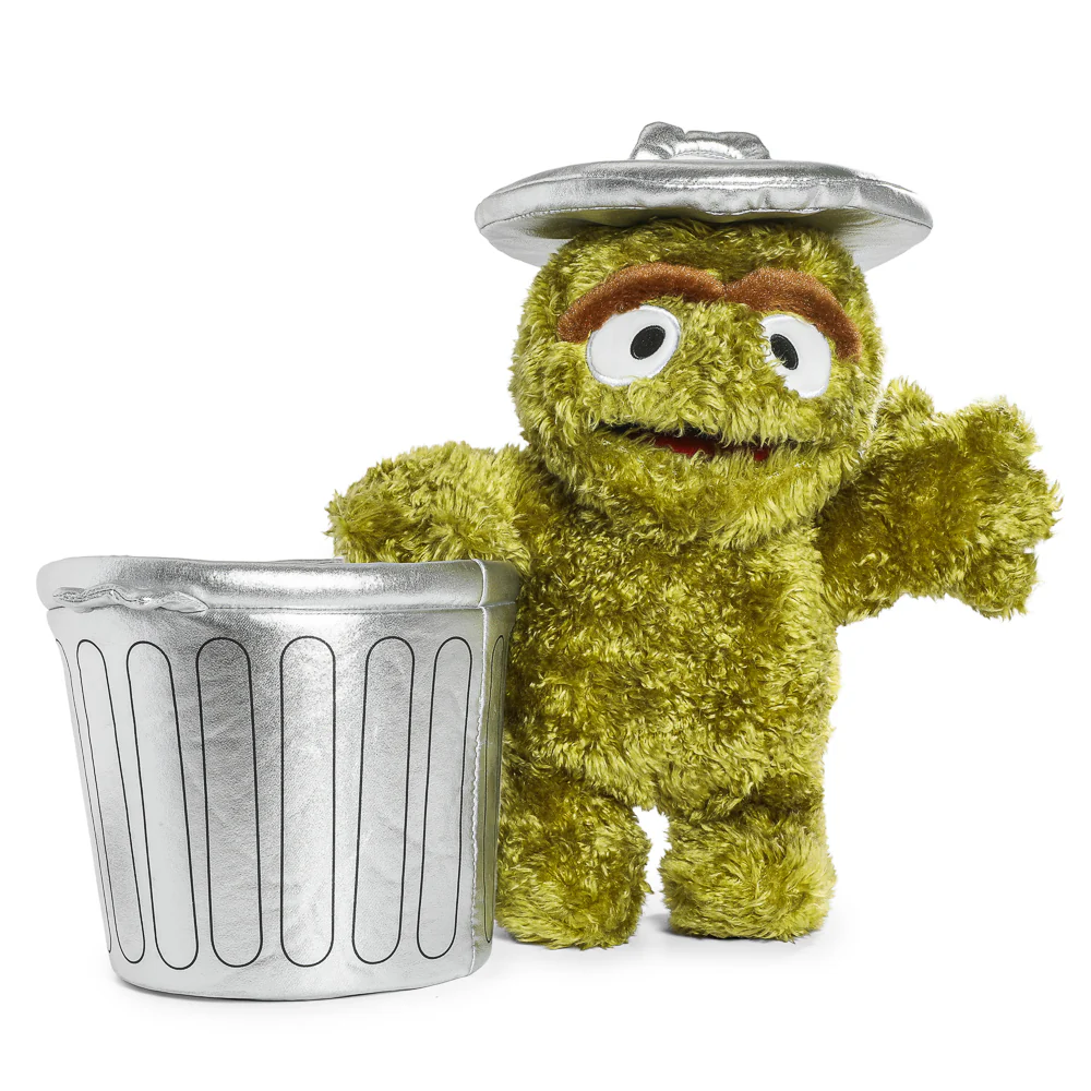 Sesame Street Oscar the Grouch in Trash Can Plush - Image 15