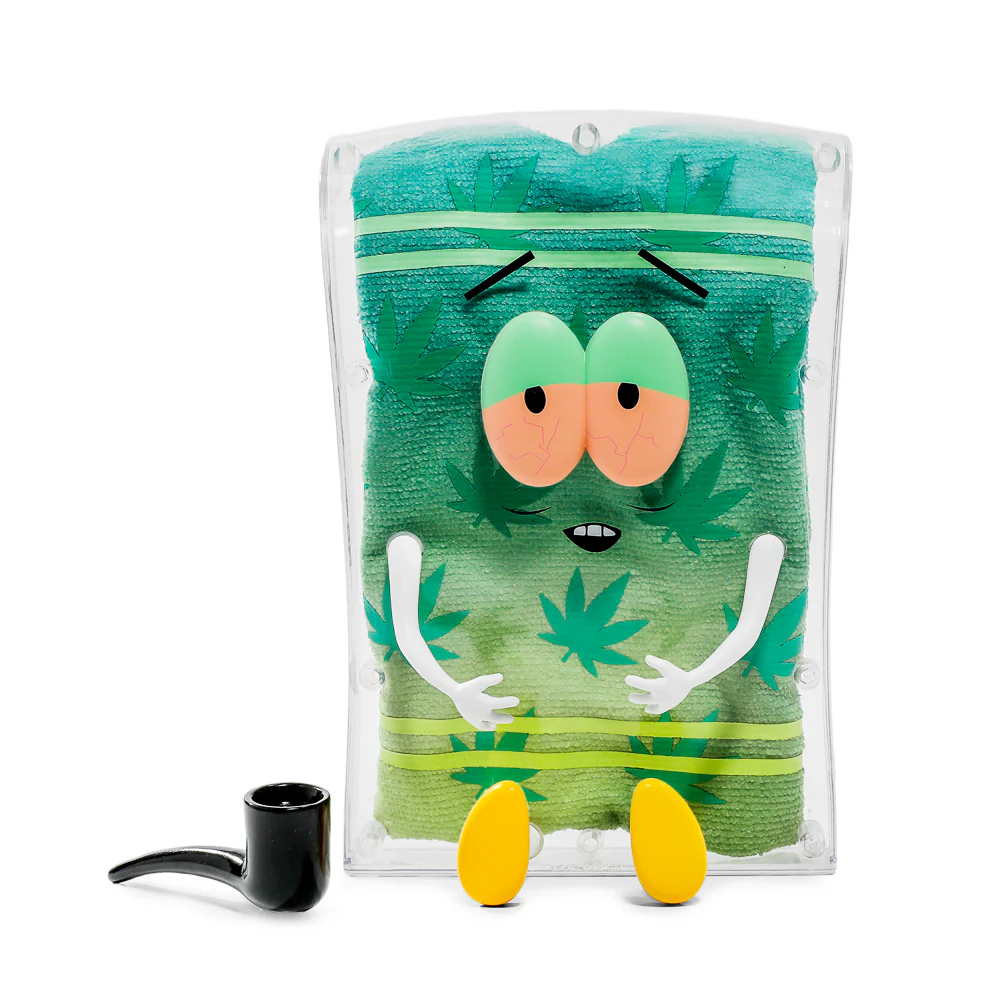 South Park Stoned Towelie with Pipe Glow-in-the-Dark Pot Leaf 8” Art Figure - 420 Edition - SOLD OUT - Image 11