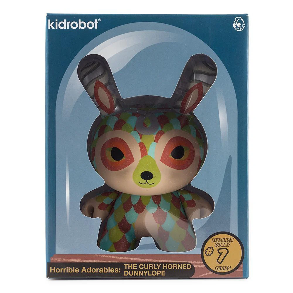 The Curly Horned Dunnylope 5" Dunny Art Figure by Horrible Adorables - Orange Edition - Image 8