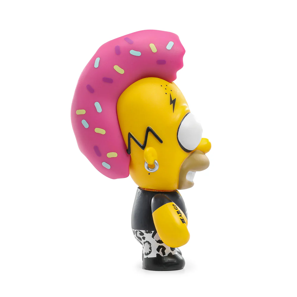 2025 CON EXCLUSIVE: The Simpsons - Donut Riot Punk Homer 3" Vinyl Mini Figure - Pink Glaze Edition (Limited Edition of 500) SOLD OUT - Image 3