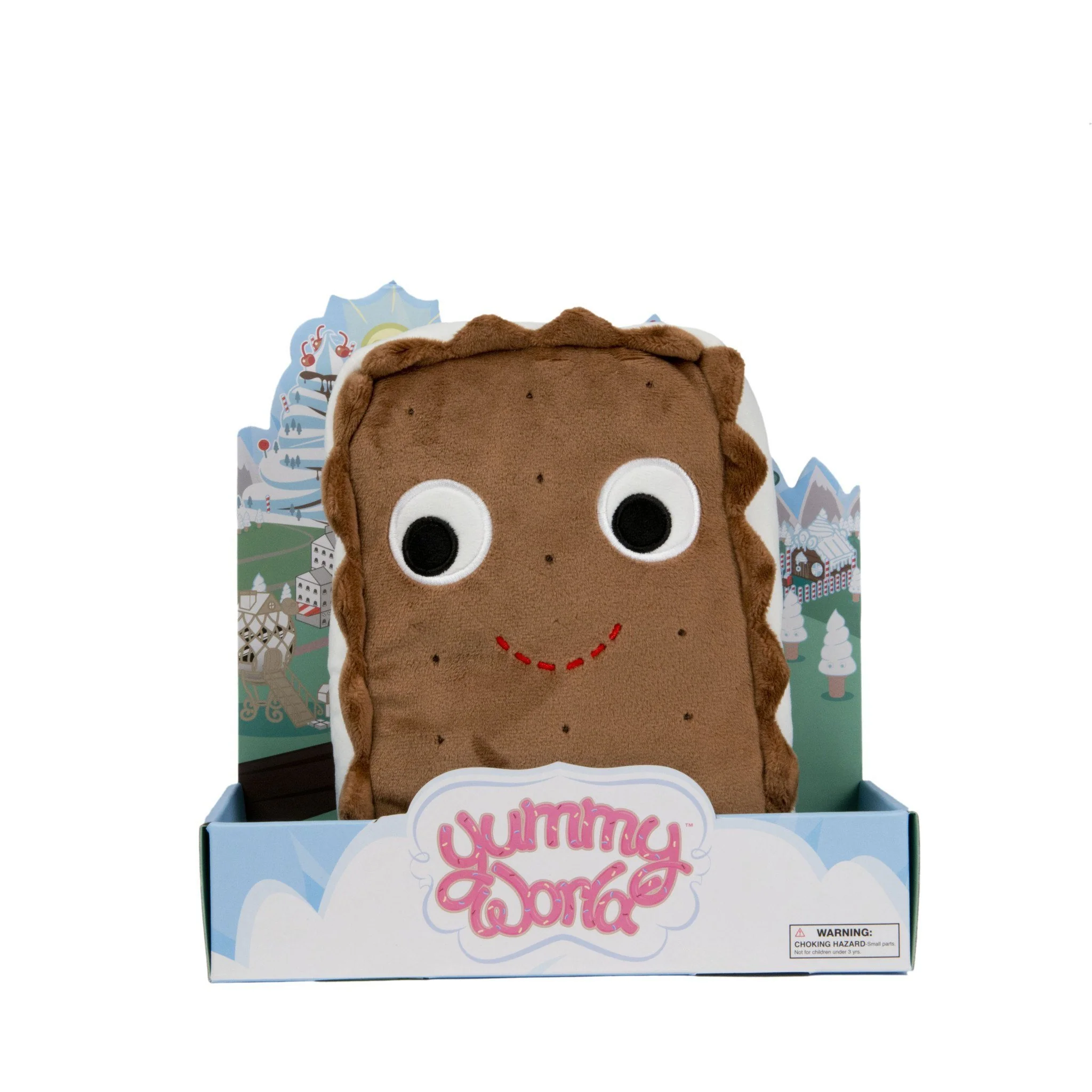 Yummy World 10" Sandy the Ice Cream Sandwich Plush Pillow - Image 2